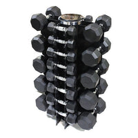 Troy VTX (3-50 lb) Rubber Dumbbells w/ Rack - Buy & Sell Fitness
